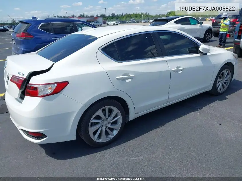 2018 Acura Ilx Premium Package/Technology Plus Package VIN: 19UDE2F7XJA005822 Lot: 42224422