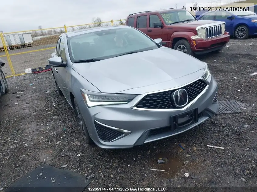2019 Acura Ilx VIN: 19UDE2F77KA800568 Lot: 12285174