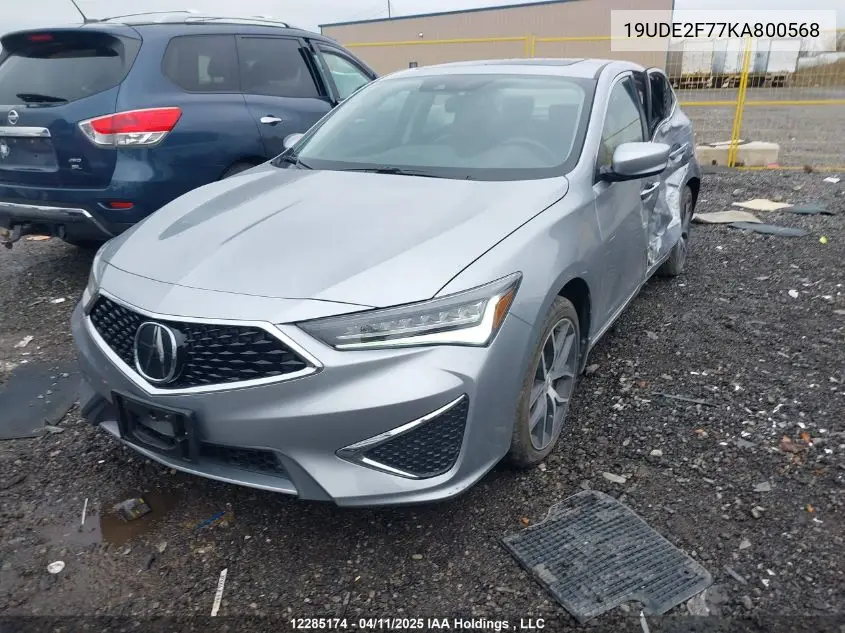 2019 Acura Ilx VIN: 19UDE2F77KA800568 Lot: 12285174
