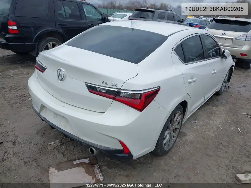 2019 Acura Ilx VIN: 19UDE2F38KA800205 Lot: 12294771