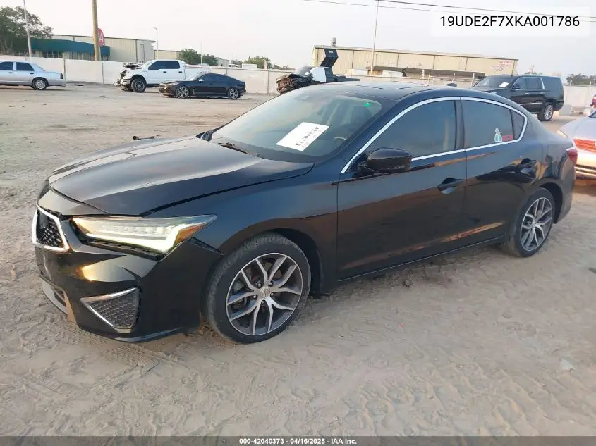 2019 Acura Ilx Premium Package/Technology Package VIN: 19UDE2F7XKA001786 Lot: 42040373