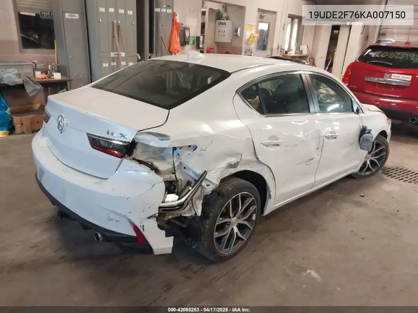 2019 Acura Ilx Premium Package/Technology Package VIN: 19UDE2F76KA007150 Lot: 42065253
