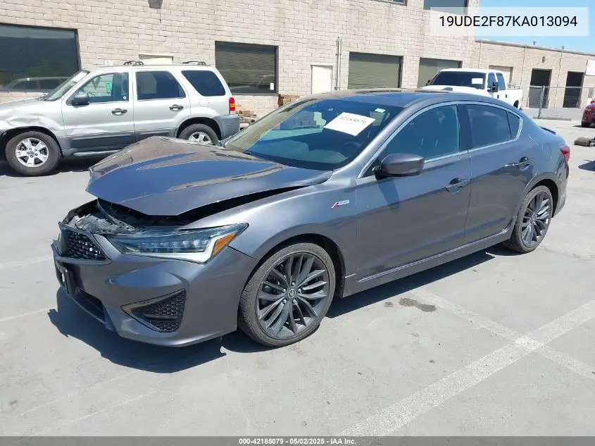 2019 Acura Ilx Premium A-Spec Packages/Technology A-Spec Packages VIN: 19UDE2F87KA013094 Lot: 42185079