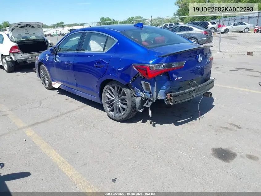2019 Acura Ilx Premium A-Spec Packages/Technology A-Spec Packages VIN: 19UDE2F82KA002293 Lot: 42223820