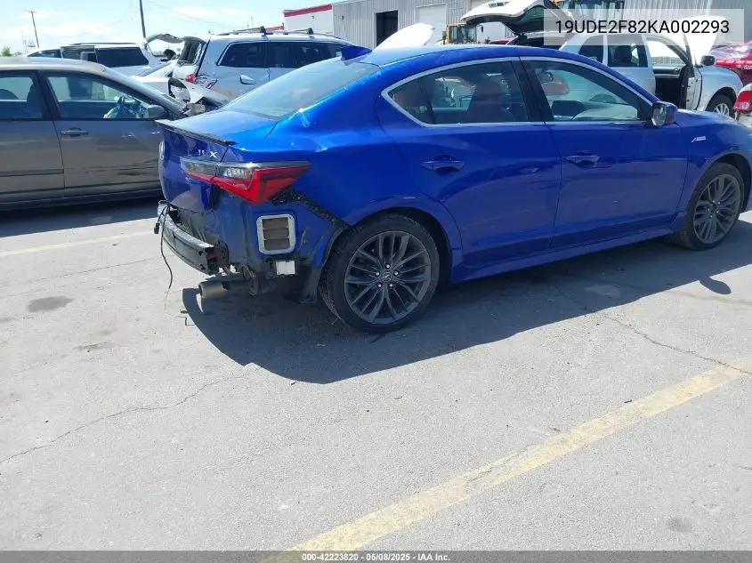 2019 Acura Ilx Premium A-Spec Packages/Technology A-Spec Packages VIN: 19UDE2F82KA002293 Lot: 42223820