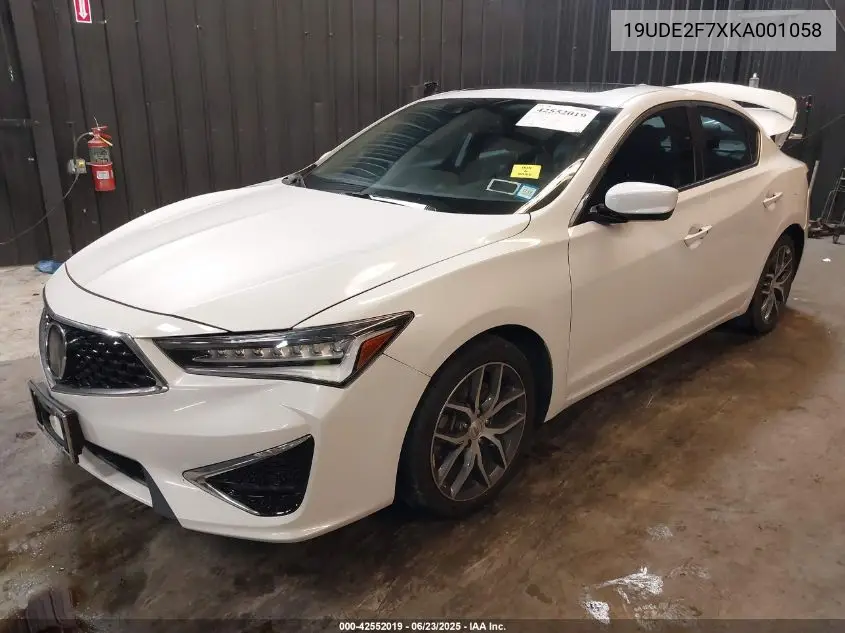 2019 Acura Ilx Premium Package/Technology Package VIN: 19UDE2F7XKA001058 Lot: 42552019