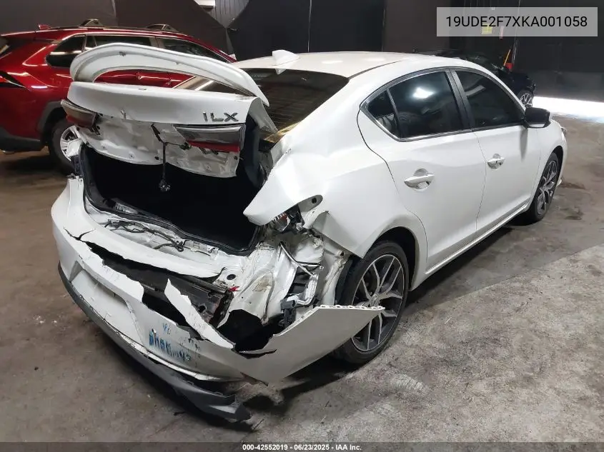 2019 Acura Ilx Premium Package/Technology Package VIN: 19UDE2F7XKA001058 Lot: 42552019