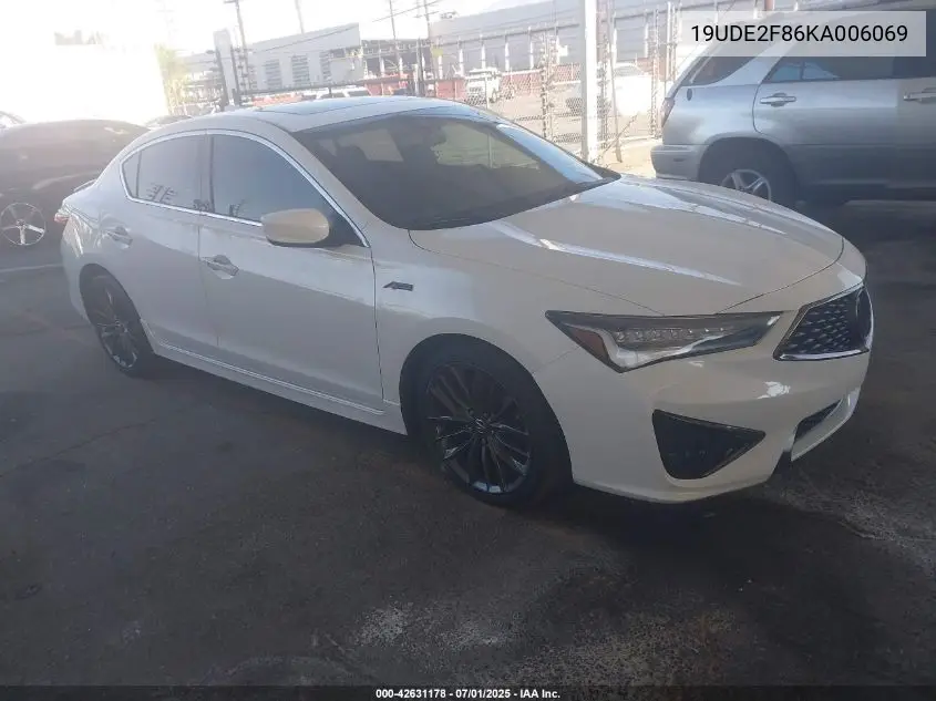 2019 Acura Ilx Premium A-Spec Packages/Technology A-Spec Packages VIN: 19UDE2F86KA006069 Lot: 42631178