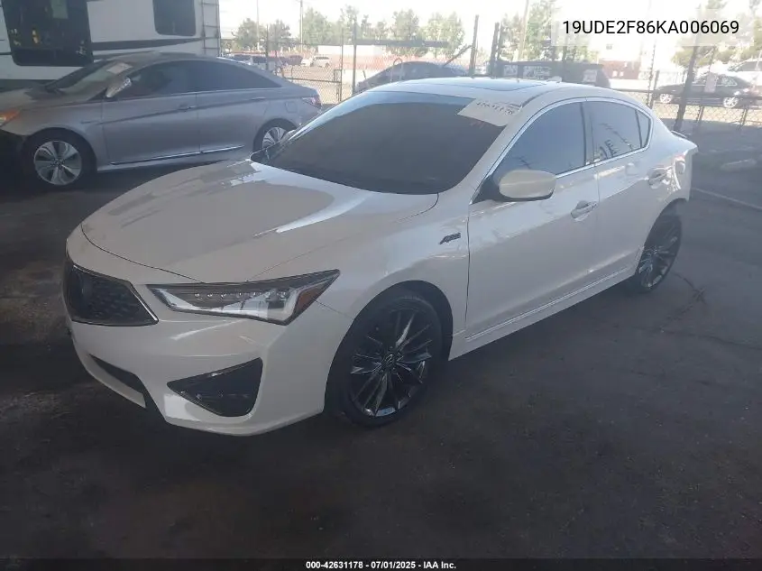 2019 Acura Ilx Premium A-Spec Packages/Technology A-Spec Packages VIN: 19UDE2F86KA006069 Lot: 42631178