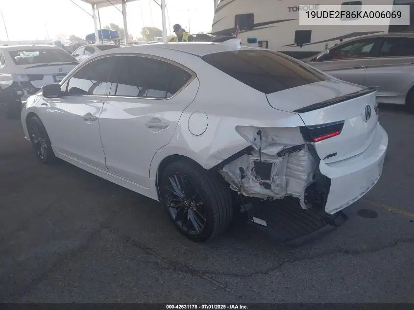 2019 Acura Ilx Premium A-Spec Packages/Technology A-Spec Packages VIN: 19UDE2F86KA006069 Lot: 42631178