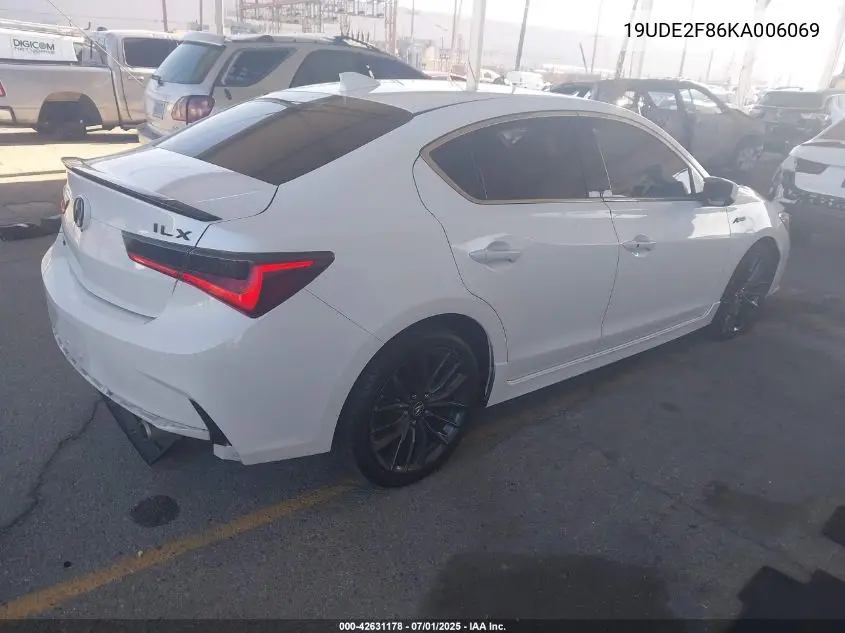2019 Acura Ilx Premium A-Spec Packages/Technology A-Spec Packages VIN: 19UDE2F86KA006069 Lot: 42631178