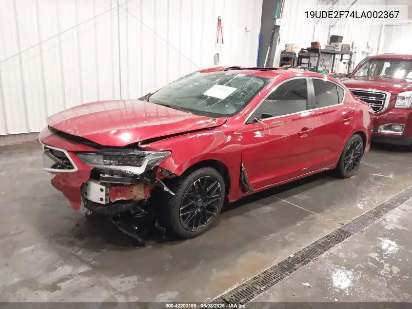 2020 Acura Ilx Premium Package/Technology Package VIN: 19UDE2F74LA002367 Lot: 42203165