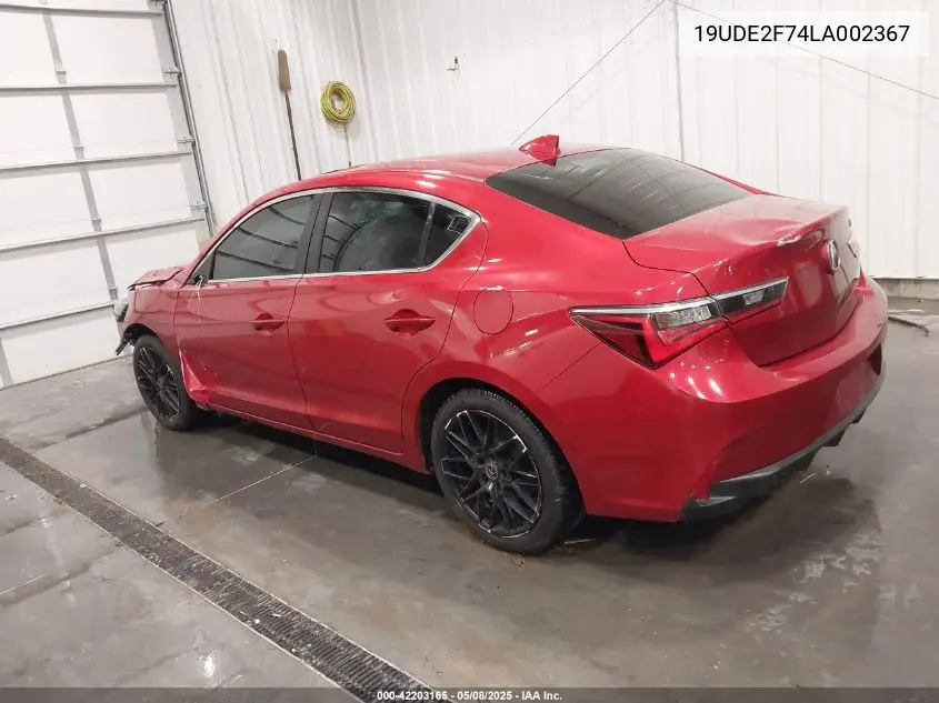 2020 Acura Ilx Premium Package/Technology Package VIN: 19UDE2F74LA002367 Lot: 42203165