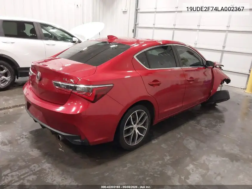 2020 Acura Ilx Premium Package/Technology Package VIN: 19UDE2F74LA002367 Lot: 42203165