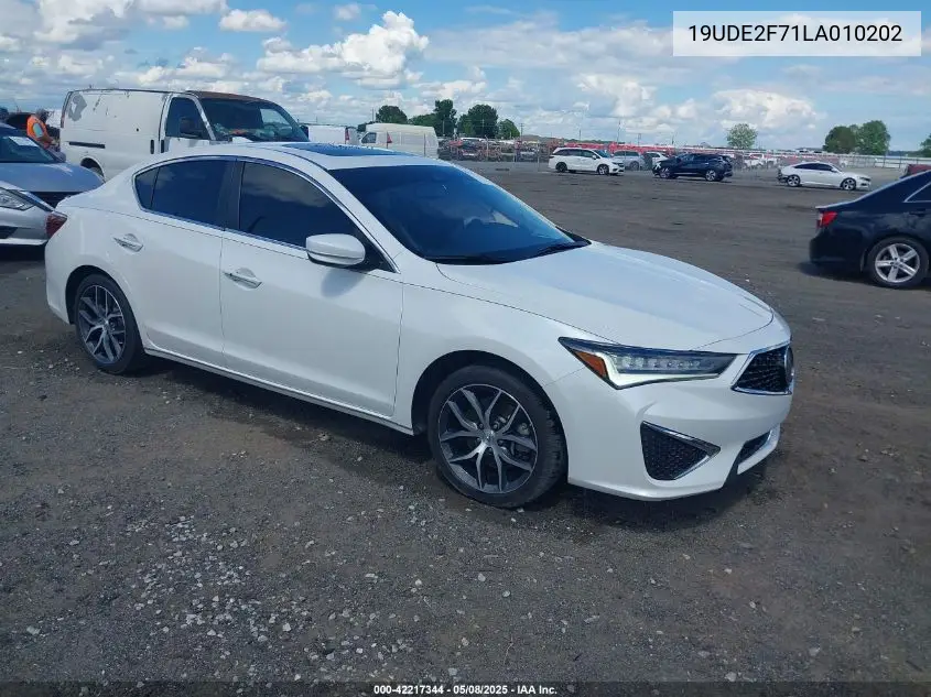 2020 Acura Ilx Premium Package/Technology Package VIN: 19UDE2F71LA010202 Lot: 42217344