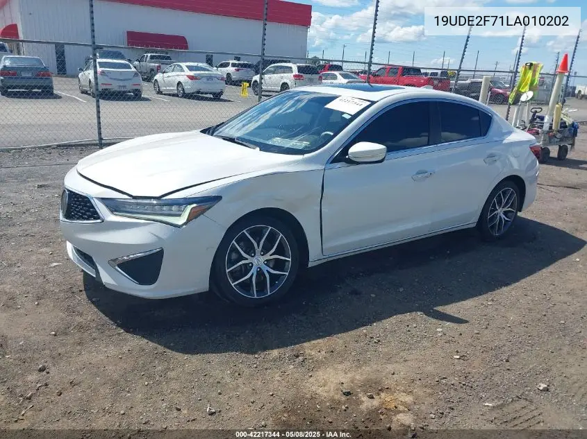 2020 Acura Ilx Premium Package/Technology Package VIN: 19UDE2F71LA010202 Lot: 42217344