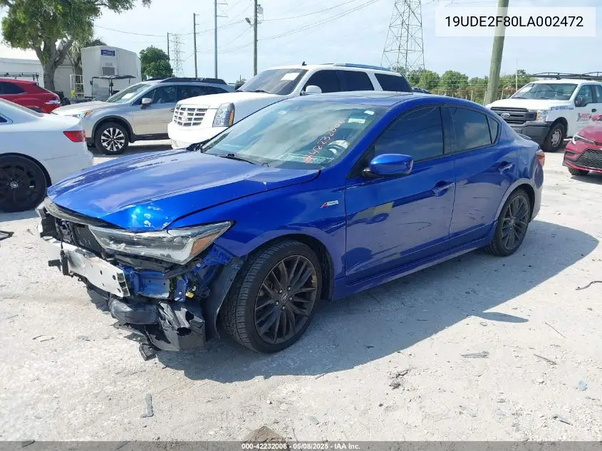 2020 Acura Ilx Premium A-Spec Packages/Technology A-Spec Packages VIN: 19UDE2F80LA002472 Lot: 42232006
