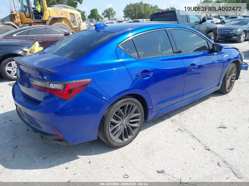 2020 Acura Ilx Premium A-Spec Packages/Technology A-Spec Packages VIN: 19UDE2F80LA002472 Lot: 42232006