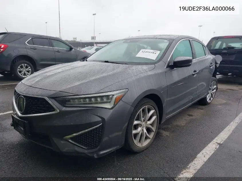 2020 Acura Ilx Standard VIN: 19UDE2F36LA000066 Lot: 42495584