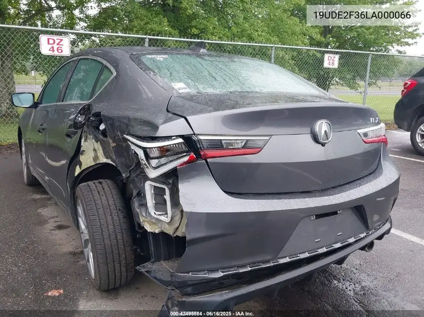 2020 Acura Ilx Standard VIN: 19UDE2F36LA000066 Lot: 42495584