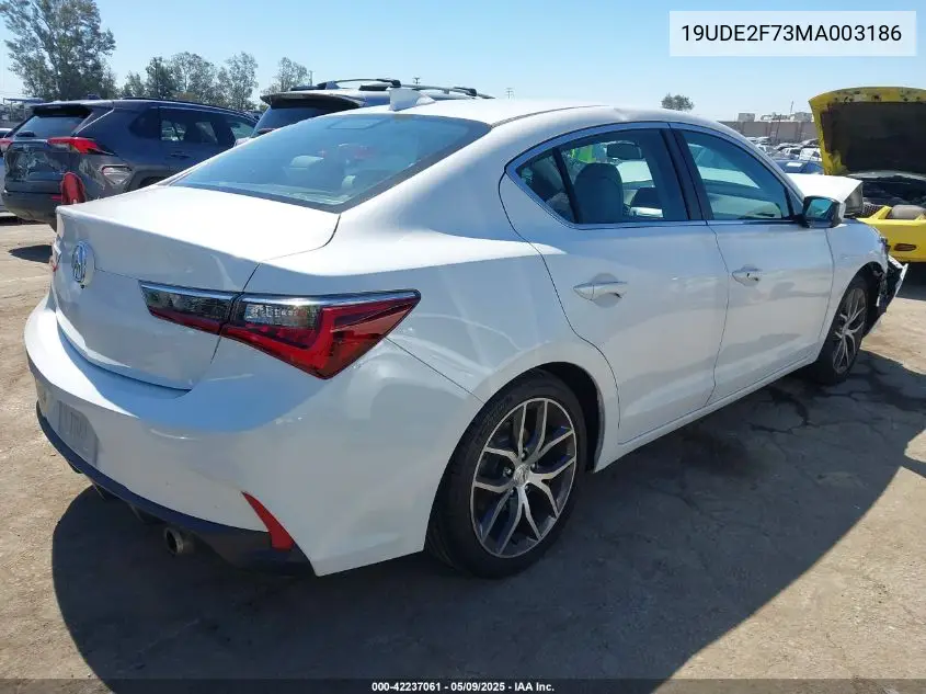2021 Acura Ilx Premium Package/Technology Package VIN: 19UDE2F73MA003186 Lot: 42237061