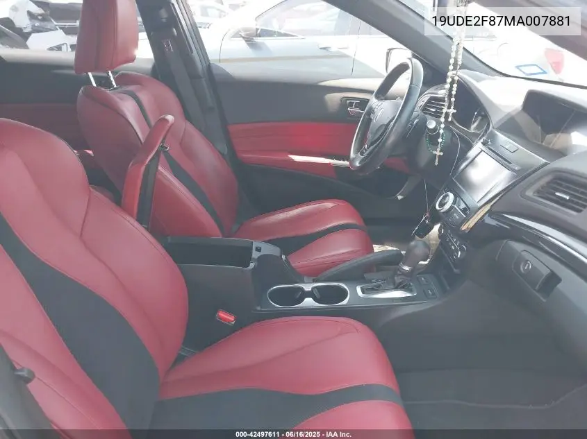 2021 Acura Ilx Premium A-Spec Packages/Technology A-Spec Packages VIN: 19UDE2F87MA007881 Lot: 42497611