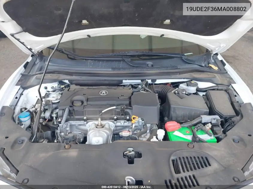 2021 Acura Ilx Standard VIN: 19UDE2F36MA008802 Lot: 42510412