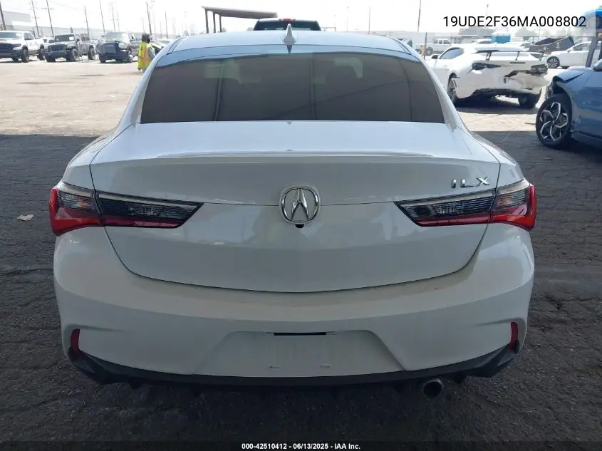 2021 Acura Ilx Standard VIN: 19UDE2F36MA008802 Lot: 42510412