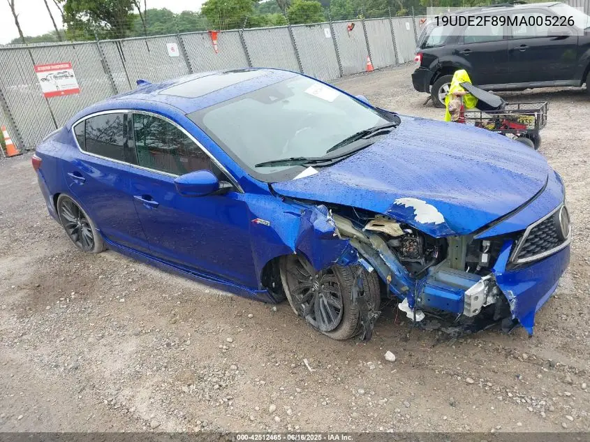 2021 Acura Ilx Premium A-Spec Packages/Technology A-Spec Packages VIN: 19UDE2F89MA005226 Lot: 42512465