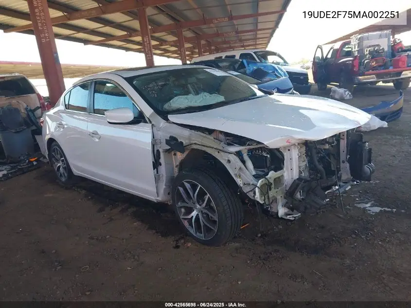 2021 Acura Ilx Premium Package/Technology Package VIN: 19UDE2F75MA002251 Lot: 42565698