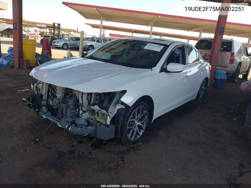 2021 Acura Ilx Premium Package/Technology Package VIN: 19UDE2F75MA002251 Lot: 42565698