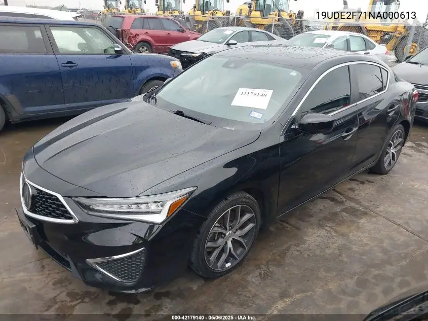 2022 Acura Ilx Premium Package VIN: 19UDE2F71NA000613 Lot: 42179140