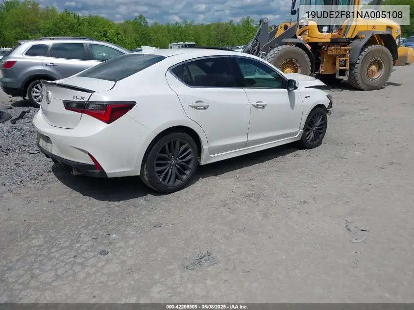 2022 Acura Ilx Premium A-Spec Packages/Technology A-Spec Packages VIN: 19UDE2F81NA005108 Lot: 42208509