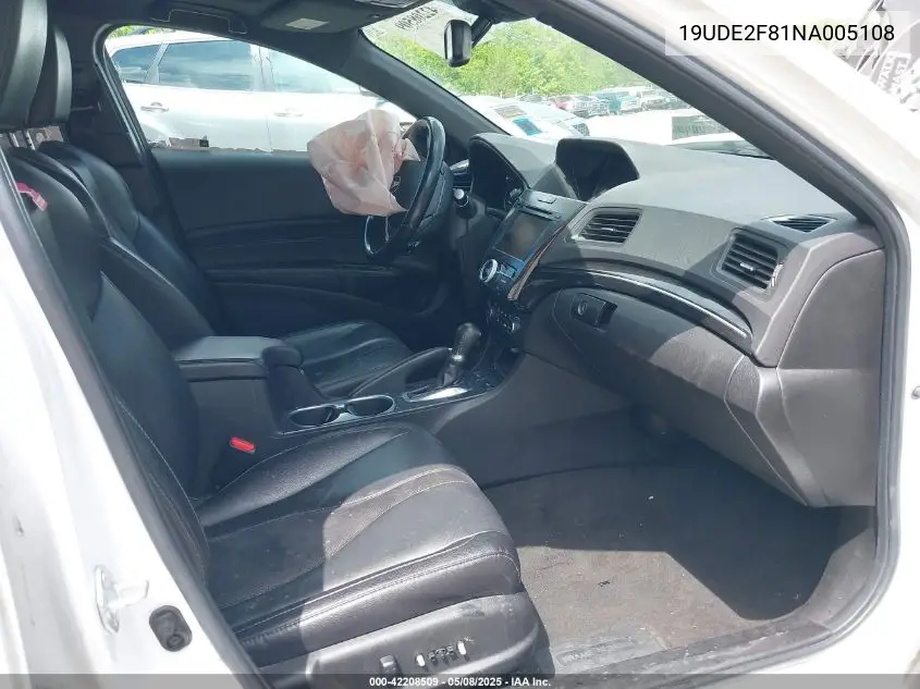 2022 Acura Ilx Premium A-Spec Packages/Technology A-Spec Packages VIN: 19UDE2F81NA005108 Lot: 42208509