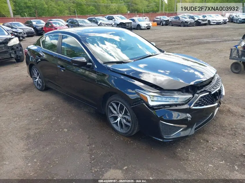 2022 Acura Ilx Premium Package VIN: 19UDE2F7XNA003932 Lot: 42209157