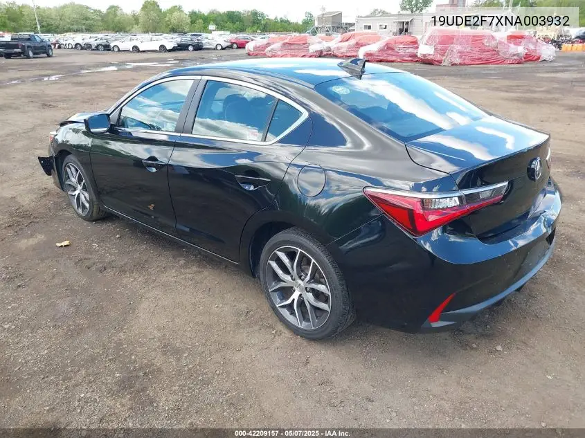 2022 Acura Ilx Premium Package VIN: 19UDE2F7XNA003932 Lot: 42209157