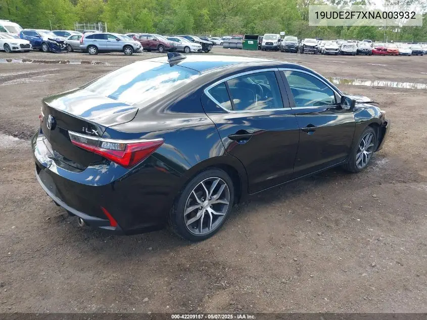 2022 Acura Ilx Premium Package VIN: 19UDE2F7XNA003932 Lot: 42209157