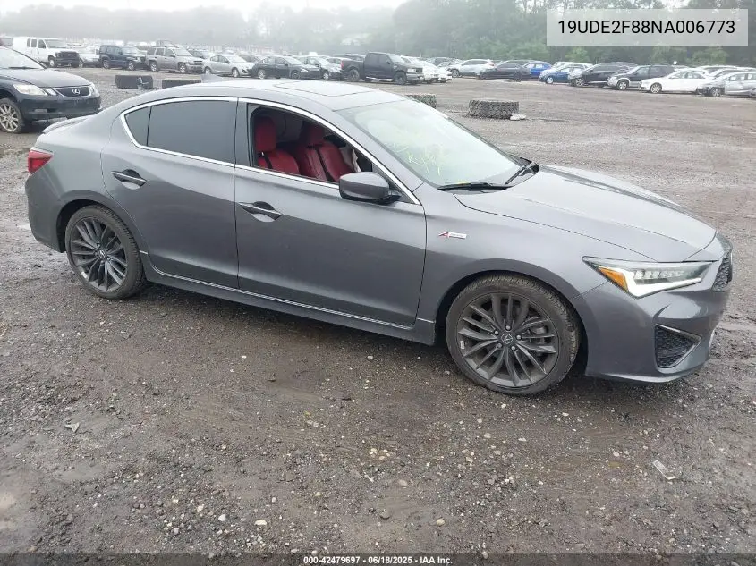 2022 Acura Ilx Premium A-Spec Packages/Technology A-Spec Packages VIN: 19UDE2F88NA006773 Lot: 42479697