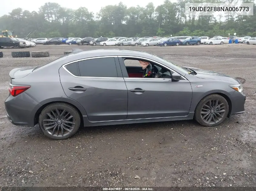2022 Acura Ilx Premium A-Spec Packages/Technology A-Spec Packages VIN: 19UDE2F88NA006773 Lot: 42479697