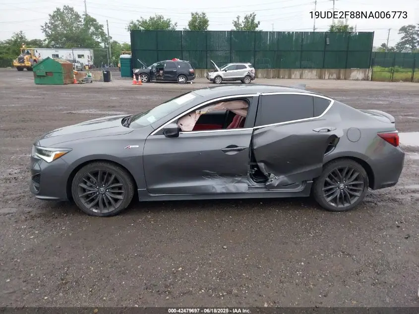2022 Acura Ilx Premium A-Spec Packages/Technology A-Spec Packages VIN: 19UDE2F88NA006773 Lot: 42479697