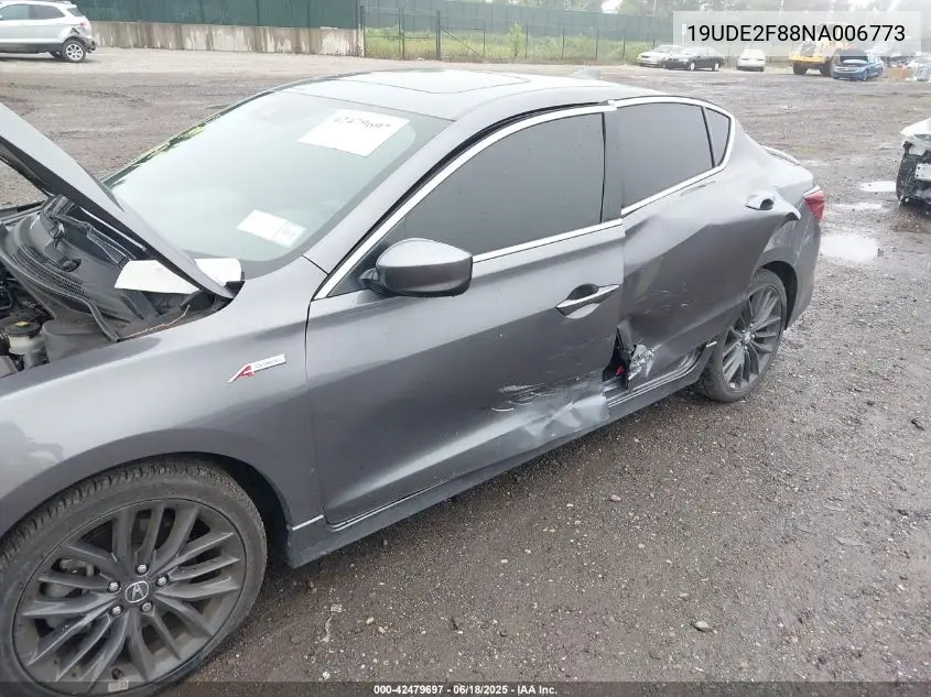 2022 Acura Ilx Premium A-Spec Packages/Technology A-Spec Packages VIN: 19UDE2F88NA006773 Lot: 42479697