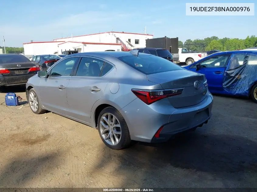 2022 Acura Ilx Standard VIN: 19UDE2F38NA000976 Lot: 42589380