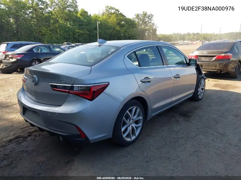 2022 Acura Ilx Standard VIN: 19UDE2F38NA000976 Lot: 42589380