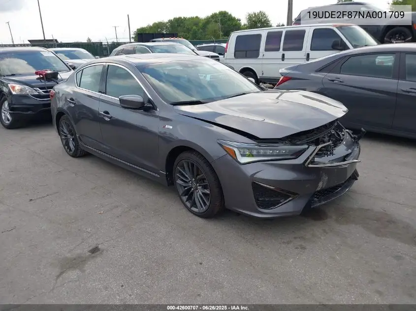 2022 Acura Ilx Premium A-Spec Packages/Technology A-Spec Packages VIN: 19UDE2F87NA001709 Lot: 42600707