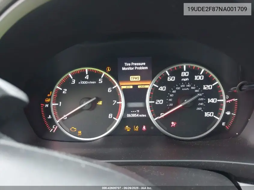 2022 Acura Ilx Premium A-Spec Packages/Technology A-Spec Packages VIN: 19UDE2F87NA001709 Lot: 42600707