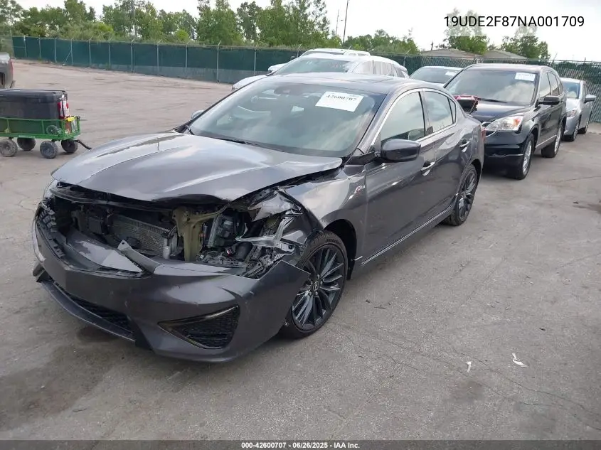2022 Acura Ilx Premium A-Spec Packages/Technology A-Spec Packages VIN: 19UDE2F87NA001709 Lot: 42600707