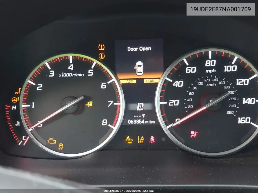 2022 Acura Ilx Premium A-Spec Packages/Technology A-Spec Packages VIN: 19UDE2F87NA001709 Lot: 42600707