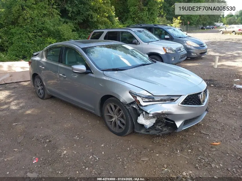 2022 Acura Ilx Premium Package VIN: 19UDE2F70NA005530 Lot: 42783080