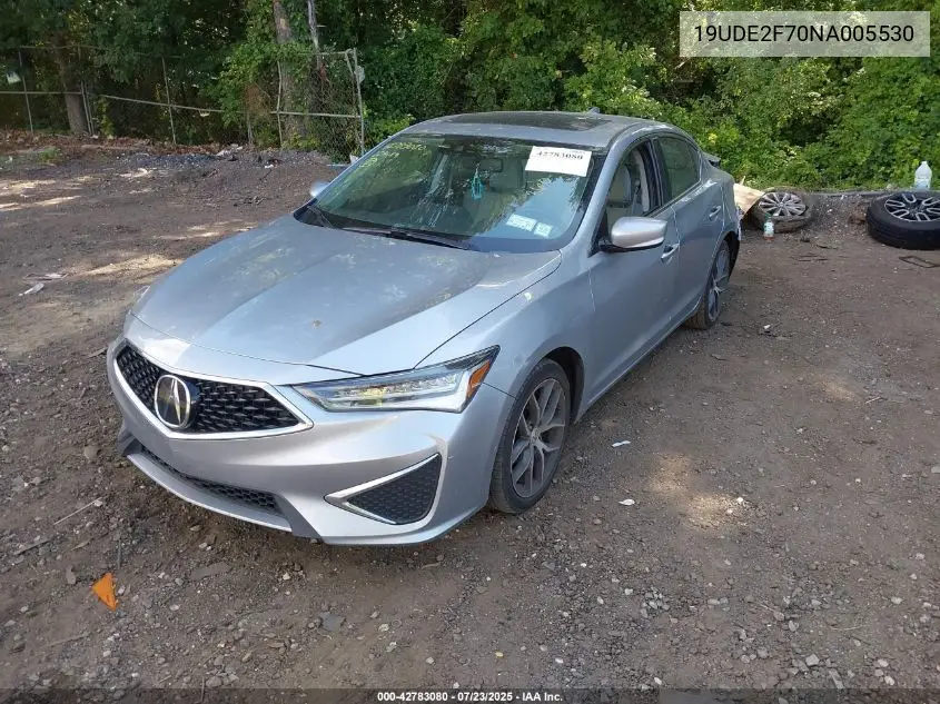 2022 Acura Ilx Premium Package VIN: 19UDE2F70NA005530 Lot: 42783080
