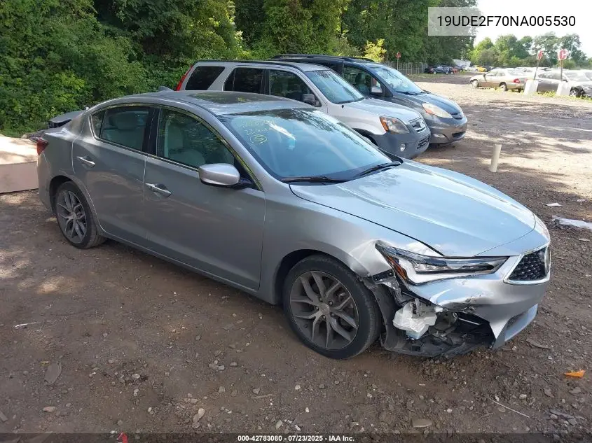 2022 Acura Ilx Premium Package VIN: 19UDE2F70NA005530 Lot: 42783080
